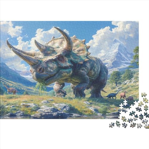 Triceratops Rätsel Für Erwachsene |Dinosaurierier| 1000pcs (75x50cm) Puzzles Lernspiele Home Decor Puzzles von KWFYBEHZ