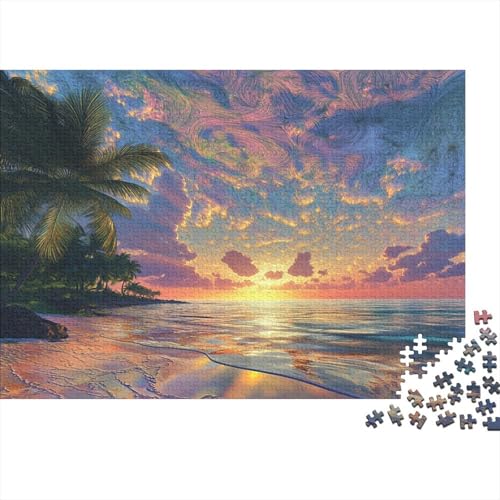 Tropisches Paradies bei Sonnenuntergang Rätsel Für Erwachsene |Bunt Himmel| 1000pcs (75x50cm) Puzzles Lernspiele Home Decor Puzzles von KWFYBEHZ