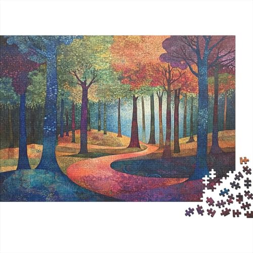 Wald Rätsel Für Erwachsene |Gemalter Stil| 1000pcs (75x50cm) Puzzles Lernspiele Home Decor Puzzles von KWFYBEHZ