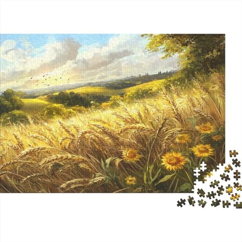 Weizen am Hang Rätsel Für Erwachsene |Sonnenblume| 1000pcs (75x50cm) Puzzles Lernspiele Home Decor Puzzles von KWFYBEHZ