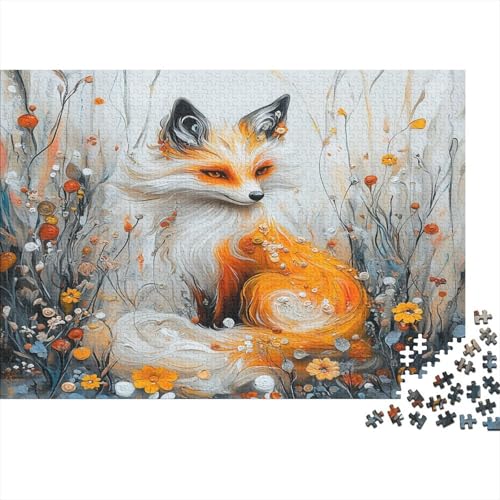 White Wald Rätsel Für Erwachsene |Blume Fuchs| 1000pcs (75x50cm) Puzzles Lernspiele Home Decor Puzzles von KWFYBEHZ