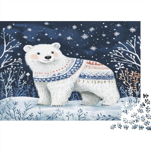 Winterlicher nordischer Stil Rätsel Für Erwachsene |Weißer Bär| 1000pcs (75x50cm) Puzzles Lernspiele Home Decor Puzzles von KWFYBEHZ