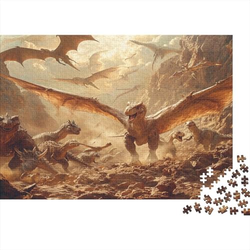 Wütender Dinosaurierierier Rätsel Für Erwachsene |Tiers| 1000pcs (75x50cm) Puzzles Lernspiele Home Decor Puzzles von KWFYBEHZ