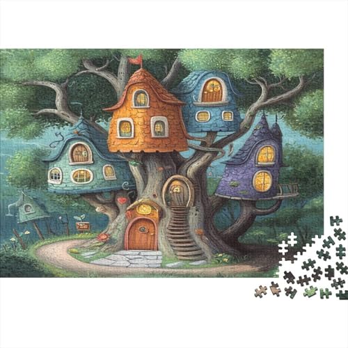 Wundervoller Wald 1000pcs (75x50cm) Puzzle Für Erwachsene Märchenhaus Rätsel,Schwieriges Rätsel,DIY Geschicklichkeitsspiele Für Die Ganze Familie von KWFYBEHZ