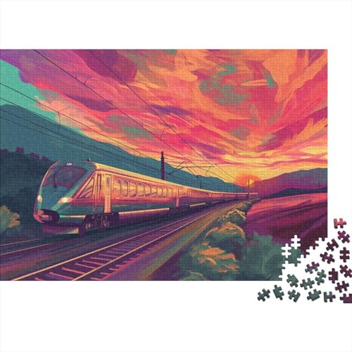 Zug Rätsel Für Erwachsene |Abstrakt| 1000pcs (75x50cm) Puzzles Lernspiele Home Decor Puzzles von KWFYBEHZ