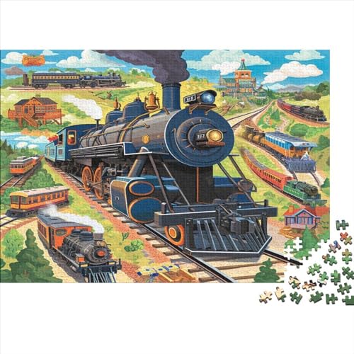 Zug Rätsel Für Erwachsene |Cartoon| 1000pcs (75x50cm) Puzzles Lernspiele Home Decor Puzzles von KWFYBEHZ