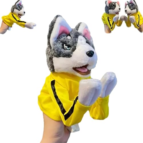 Kung Fu Animal Toy Husky Gloves Doll Children's Game Plush Toys, Kung Fu Puppet Husky Dog Toy, Stuffed Hand Puppet Dog Action Toy That Makes Sounds (1Pcs) von KWHEUKJL