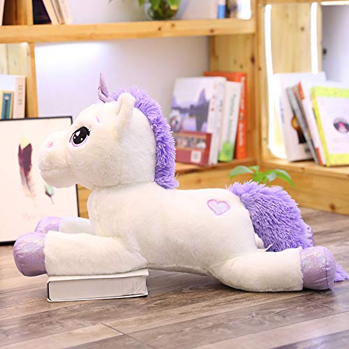 KWIBYBGS 25-110 cm Riesiges Plüschtier, Weich Ausgestopfte Cartoon-Puppen, Tier, Pferd,Schenk/Whitewithheart/80Cm von KWIBYBGS