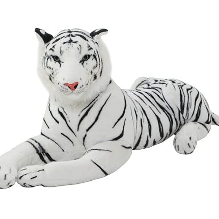 KWIBYBGS 30–120 cm Plüschtier, Weiche Kuscheltiere, Simulation, Weißer Tiger, Puppe, Kindergeburtstagsgeschenk/White/40Cm von KWIBYBGS