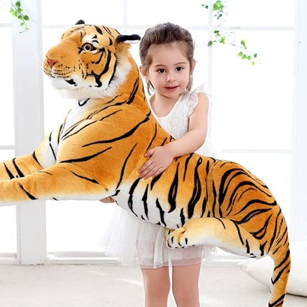 KWIBYBGS 30–120 cm Plüschtier, Weiche Kuscheltiere, Simulation, Weißer Tiger, Puppe, Kindergeburtstagsgeschenk/Yellow/30Cm von KWIBYBGS