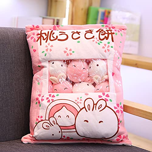 KWIBYBGS 50 X 40 cm Plüschbeutel, Puddingspielzeug, Mini-Tiere, Puppe, Sakura, Hase, Katze, Pinguin, Bär, Küken, Plüschkissen, Freundin, Kinder/15(8Pcs)/50 * 40Cm von KWIBYBGS