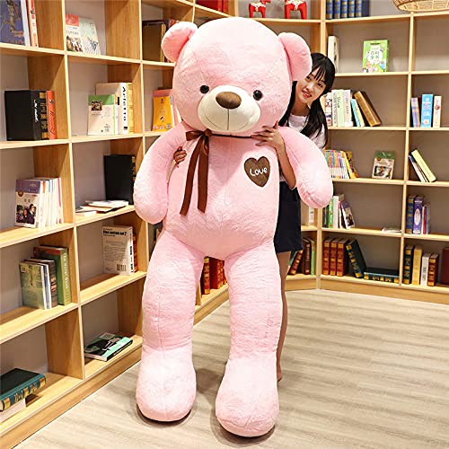KWIBYBGS 60–120 cm Bärenpuppe, Plüsch-Teddybär, Panda-Puppe, Süßes Kissen,Burtstagsgeschenk Für Jungen Und Mädchen/Pink/100Cm von KWIBYBGS