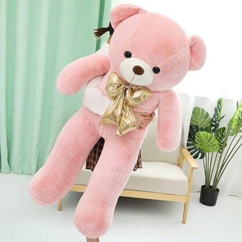 KWIBYBGS 80–100 cm Großer Teddybär Inaron-Farbe, Fünffarbig, Weicher Tierbär, Stoffpuppe, Kissen, Mädchen,Burtstagsgeschenk/80Cm/Pink von KWIBYBGS