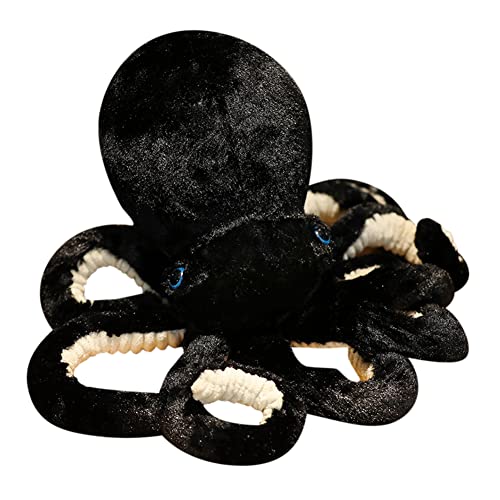 KWIBYBGS Oktopus-Plüschtiere, Stofftier, Süßes Puppenkissen, Kissen, Puppenspielzeug, Stofftier, Weiches Anime-Oktopus-Kissen/Black/30Cm von KWIBYBGS