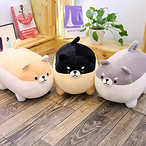 KWIBYBGS Plüschhundpuppe, Baby, Kleinkind, Plüschtiere, Anime Shiba Inu, Plüsch, Weiches Kissen, Puppe, Süßes Hundekissen/Black von KWIBYBGS