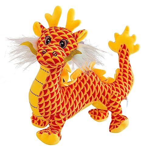 KWIBYBGS Plüschtier, Ausgestopfter Neujahrsdrache, Jahr des Drachen, Puppen, Neujahrsdrache, Kuscheltiere,Ottchen, Plüschkissen, Spielzeug, Kissen, Puppe/Tanne/35Cm von KWIBYBGS