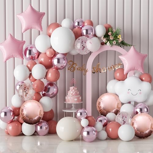 Baby Gender Reveal Balloon Party,Baby Shower Balloons Decoration for Boys Girls Gender Reveal Birthday Party(Pink) von KWJEIULSOQ