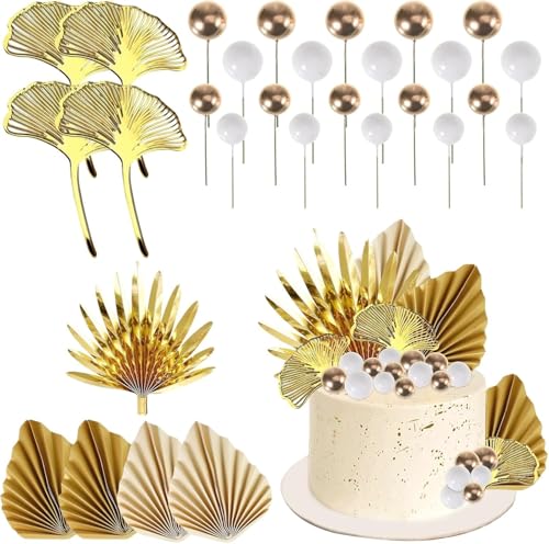 29 Stück Tortendeko Gold, Rosen, Magnolien, Gras, Gerste, Getrocknete Blumenstrauß Bälle, für Hochzeit und Geburtsta 29 Stück Tortendeko Gold, Rosen, Magnolien, Gras, Gerste, Getrocknete Blumenstrauß Bälle, für Hochzeit und Geburtsta von KWJEIULSOQ