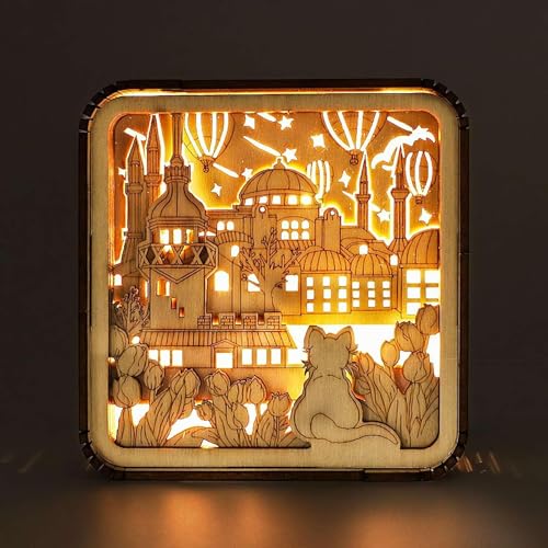 Holzpuzzles Nachttischlampe, 3D-Holzpuzzles für Erwachsene und Kinder, 3D-Fo-Puzzles mit 3D-Holzbaumuster von KWJNH