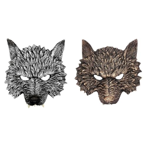 KWJNH Wolfsmaske Halloween Gesichtsmaske Wolfskopf Maske Gruselige 3D Tiere Gesichtsmaske Halloween Kostüm Requisiten Zugang Cosplay Spukhaus von KWJNH