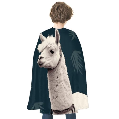 KWQDOZF Halloween Cape Alpaka Lama Bedrucktes Wendecape Unisex Umhang Party Capes Halloween Weihnachtskostüm von KWQDOZF