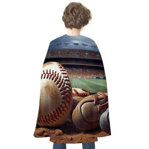 KWQDOZF Halloween Cape Baseball bedruckter Wendeumhang Unisex Umhang Party Capes Halloween Weihnachtskostüm von KWQDOZF