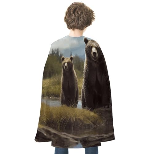 KWQDOZF Halloween Cape Encounter Animal Bear Printed Wendbarer Umhang Unisex Umhang Party Capes Halloween Weihnachtskostüm von KWQDOZF