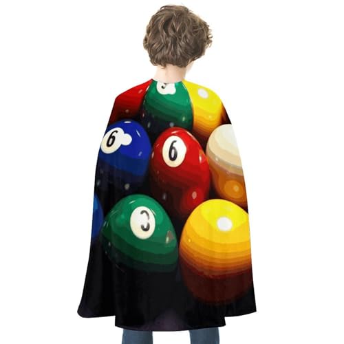 KWQDOZF Halloween Cape Farbe Billard Gedruckt Reversible Cape Unisex Mantel Party Capes Halloween Weihnachten Kostüm von KWQDOZF