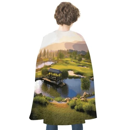 KWQDOZF Halloween Cape Golf Resort Park Bedrucktes Wendecape Unisex Umhang Party Capes Halloween Weihnachtskostüm von KWQDOZF