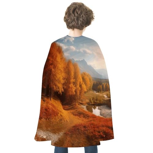 KWQDOZF Halloween Cape Herbst Bedrucktes Wendecape Unisex Umhang Party Capes Halloween Weihnachtskostüm von KWQDOZF