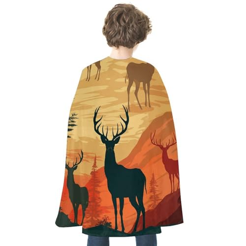 KWQDOZF Halloween Cape Hirsch Show bedrucktes Wendecape Unisex Umhang Party Capes Halloween Weihnachtskostüm von KWQDOZF