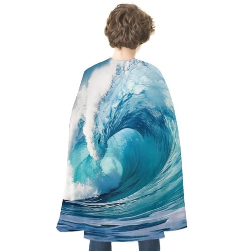 KWQDOZF Halloween Cape Welle Gedruckt Wendbare Cape Unisex Mantel Party Capes Halloween Weihnachten Kostüm von KWQDOZF