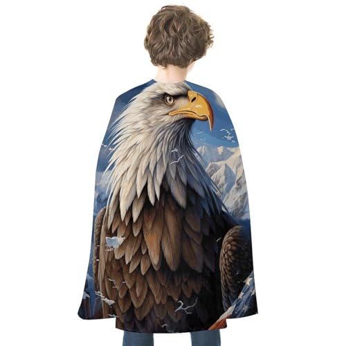 KWQDOZF Halloween Umhang Adler Bedruckt Wendbarer Umhang Unisex Umhang Party Capes Halloween Weihnachtskostüm von KWQDOZF