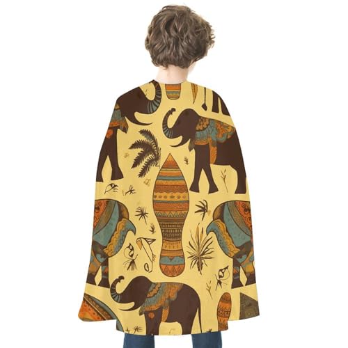 KWQDOZF Halloween Umhang Afrika Elefant Bedruckt Wendeumhang Unisex Umhang Party Capes Halloween Weihnachtskostüm von KWQDOZF