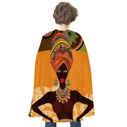 KWQDOZF Halloween Umhang Afrikanische Frau Bedruckter Wendeumhang Unisex Umhang Party Capes Halloween Weihnachtskostüm von KWQDOZF