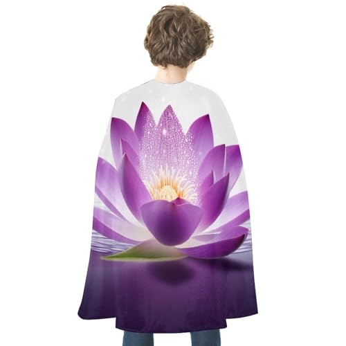 KWQDOZF Halloween Umhang Blume Lila Bedruckter Wendeumhang Unisex Umhang Party Capes Halloween Weihnachtskostüm von KWQDOZF