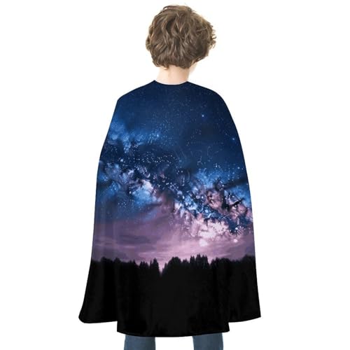 KWQDOZF Halloween Umhang Nachthimmel bedruckt Wendeumhang Unisex Umhang Party Capes Halloween Weihnachtskostüm von KWQDOZF