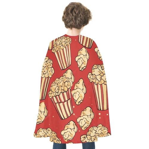 KWQDOZF Halloween Umhang Popcorn-Druck Bedruckter Wendeumhang Unisex Umhang Party Capes Halloween Weihnachtskostüm von KWQDOZF