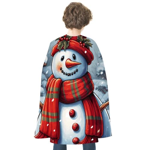 KWQDOZF Halloween Umhang Roter Schneemann Schal Bedruckter Wendeumhang Unisex Umhang Party Capes Halloween Weihnachtskostüm von KWQDOZF