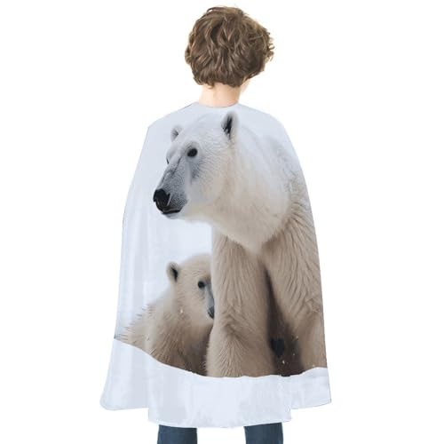 KWQDOZF Halloween Umhang Schneetier Eisbär Bedruckter Wendeumhang Unisex Umhang Party Capes Halloween Weihnachtskostüm von KWQDOZF