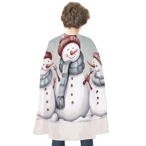 KWQDOZF Halloween Umhang Winter Schneemann Bedruckter Wendeumhang Unisex Umhang Party Capes Halloween Weihnachtskostüm von KWQDOZF