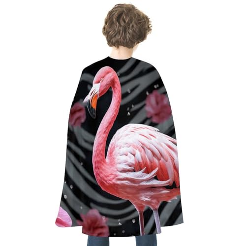 KWQDOZF Halloween Umhang mit Flamingo-Print, wendbar, Unisex-Umhang, Party-Umhang, Halloween-Weihnachtskostüm von KWQDOZF