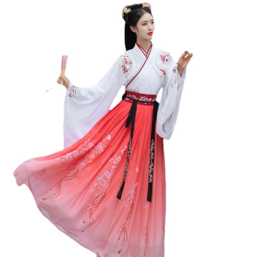 KXAOXGRC Chinesisch Traditionelle Kostüm Hanfu Kleid,Han ch Hanfu Antike Kostüm Super Unsterblich Ming System frauen Han Element Sommer(X Large) von KXAOXGRC