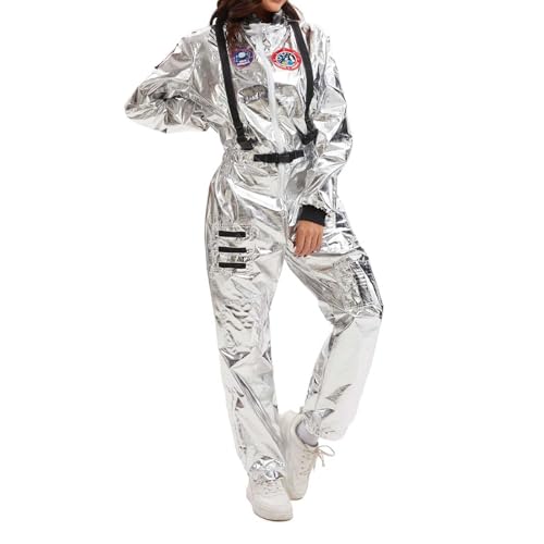 KYDLIGHT Astronaut Kostüm Damen, Spaceman Kostüm Set, Unisex Astronauten Overall für Cosplay Party Karneval Mottoparty von KYDLIGHT