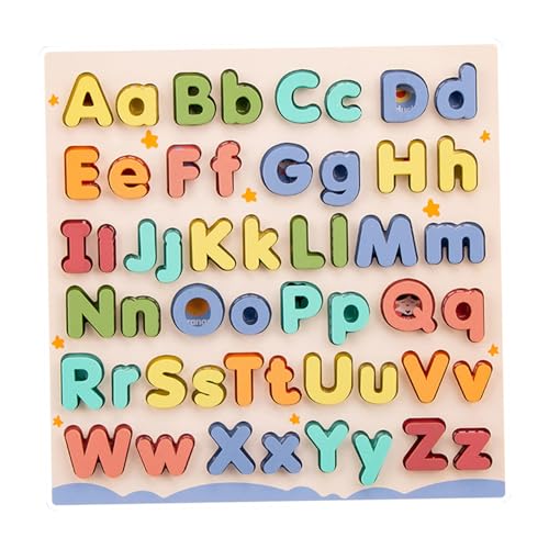 Alphabetspielzeug, Holz Alphabet Briefe Board, 26pcs Kapital und Kleinbuchstaben Alphabet Buchstaben Blöcke Jigsaw Bildungsspielzeug für Kleinkinder im Alter von 3 und über Kindern, Kinder Spielzeu von KYEQATY