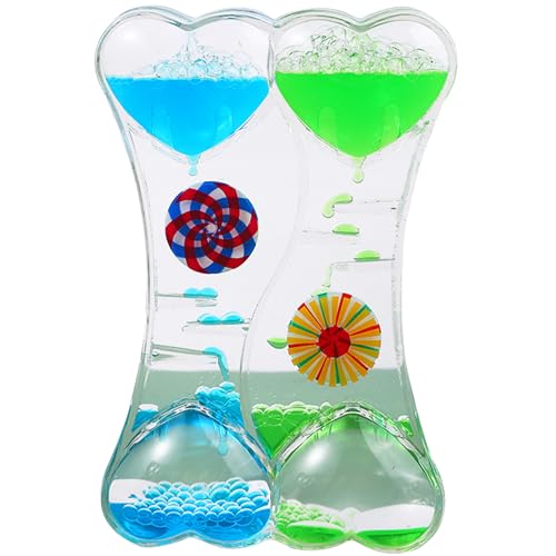 Flüssige Timer schwimmende Farbe Lava flüssiger sensorische Timer Herzförmige Flüssigbewegung Bubble Timer Belastung Flüssiges sensorisches Spielzeug für Kinder Erwachsene Kinder Spielzeugzubehör A von KYEQATY