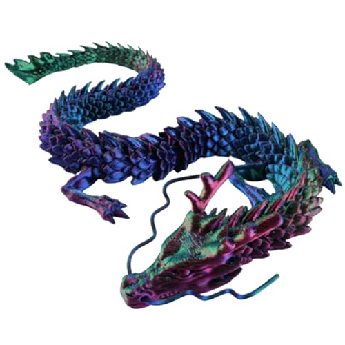 KYEQATY 3D -Gedruckter Drache 12 Zoll Flexibler artikulierter Drache potenable Kristall Drachen Stress Relief Drachenspielzeug für Kinder Autodekoration farbenfroh von KYEQATY