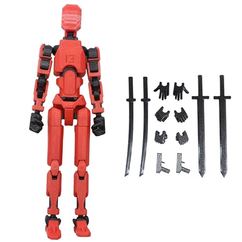 KYEQATY Aktionsfiguren mit Armen Mechanische Aktion Figure Modell DIY Poable Figur Dekorative Aktionsfigur Körper für Tischplattenanzeige rot schwarz von KYEQATY