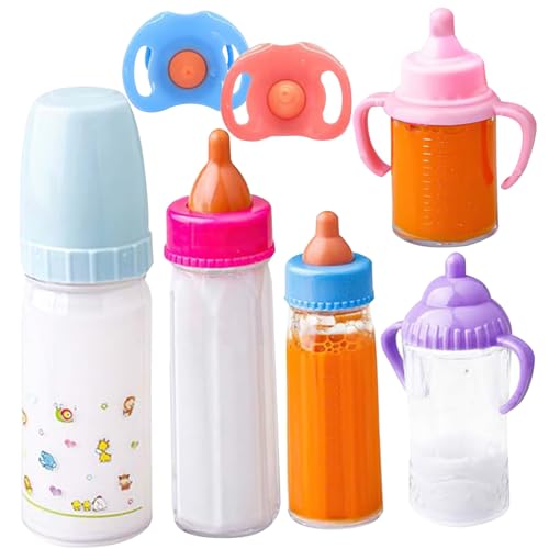 KYEQATY Babypuppenflaschen mit Schnuller magische Babyflaschen für Puppen mit verschwundenem Milch- oder Saft -Simulation Puppenzubehör Geschenk für Kinder Kinder Kinder Spielzeug Spielzeug von KYEQATY