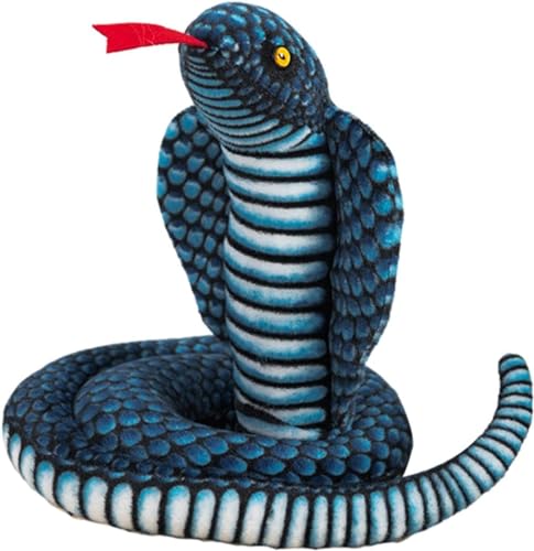 KYEQATY Big Snake Stoffed Animal Python Plüschspielzeug Realistische Schlange Plüsch Stofftiere Spielzeugpuppe Streich Geschenk Halloween Dekorationen Halloween Requisiten für Freunde Blau von KYEQATY